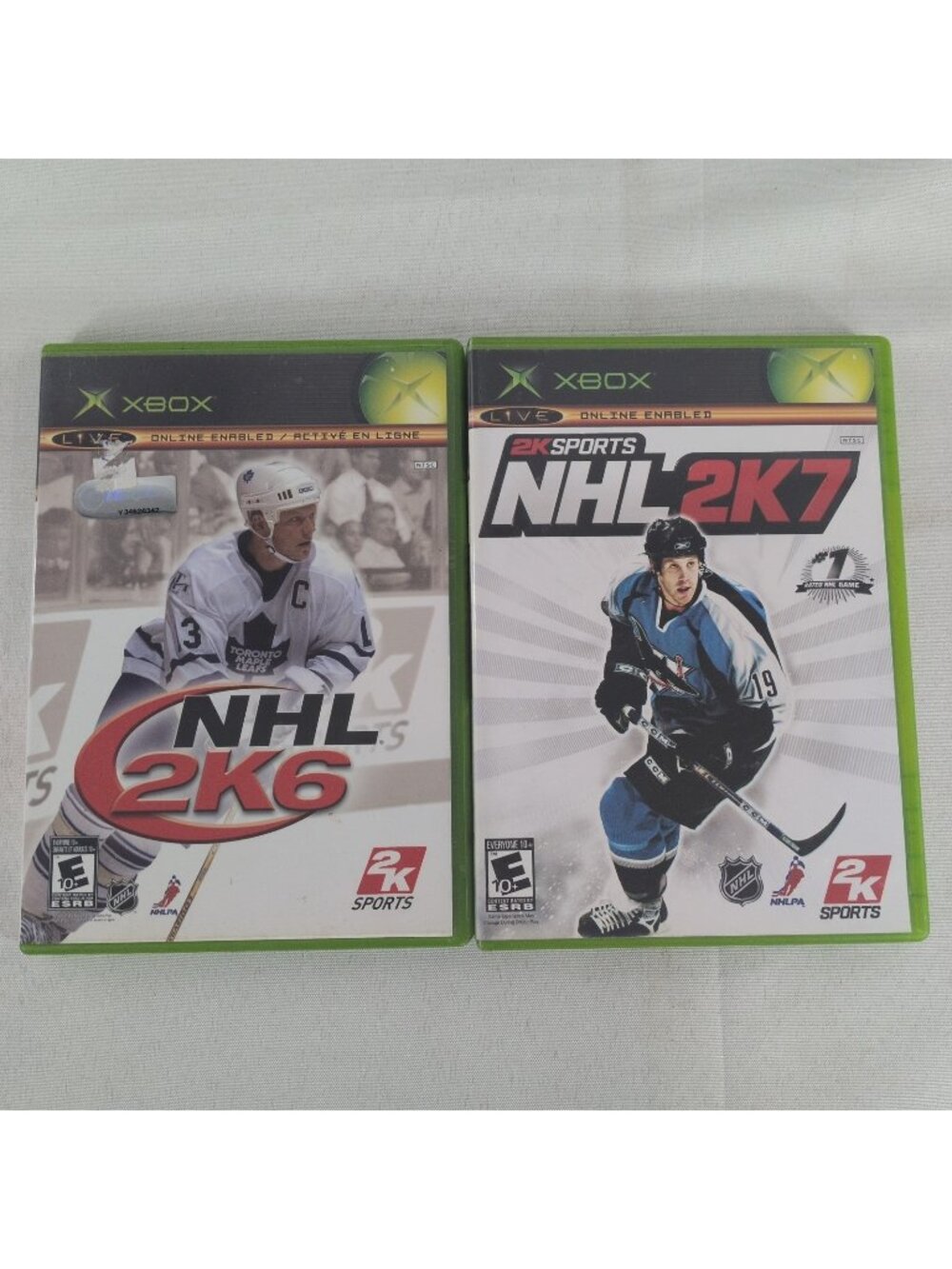 NHL 2K6 & NHL 2K7 Microsoft Xbox CIB Manuals Untested